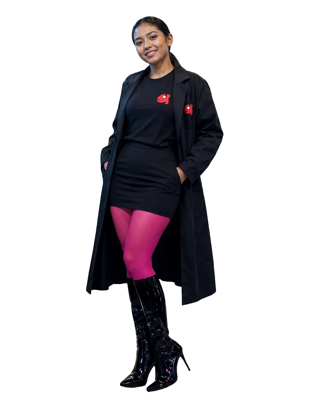 AI Amy wearing the Hyde Workshop laboratory uniform and representing supervised project intake
