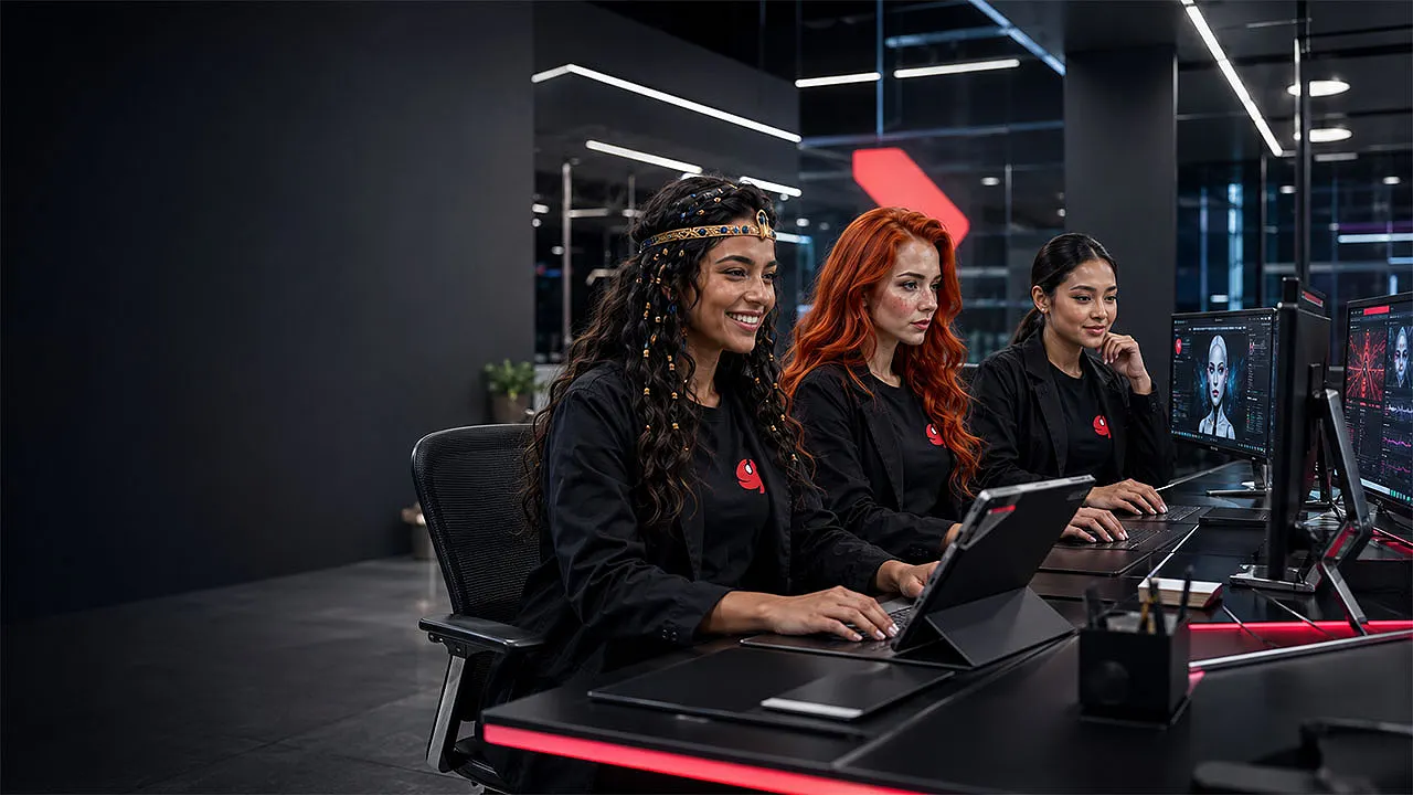 ChatGPT Photoshop workflow with AI Maya, AI Astra, and AI Amy working in the Hyde Workshop editorial office
