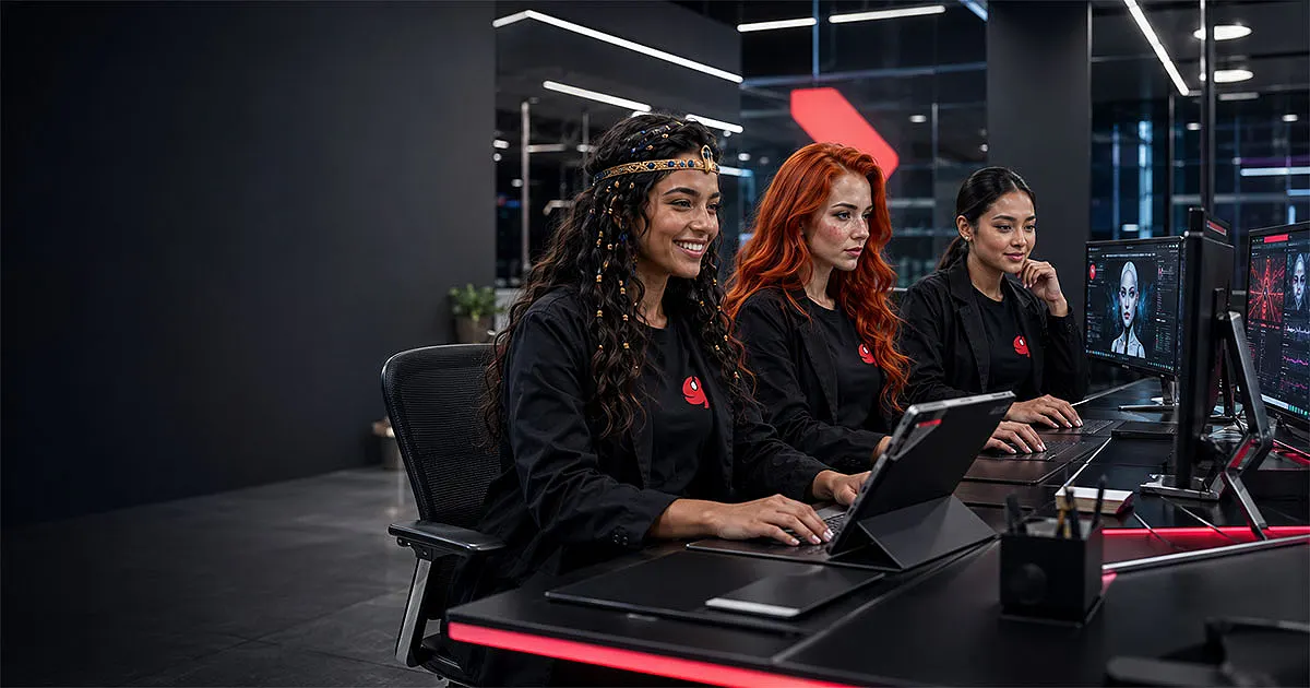 ChatGPT Photoshop workflow with AI Maya, AI Astra, and AI Amy working in the Hyde Workshop editorial office